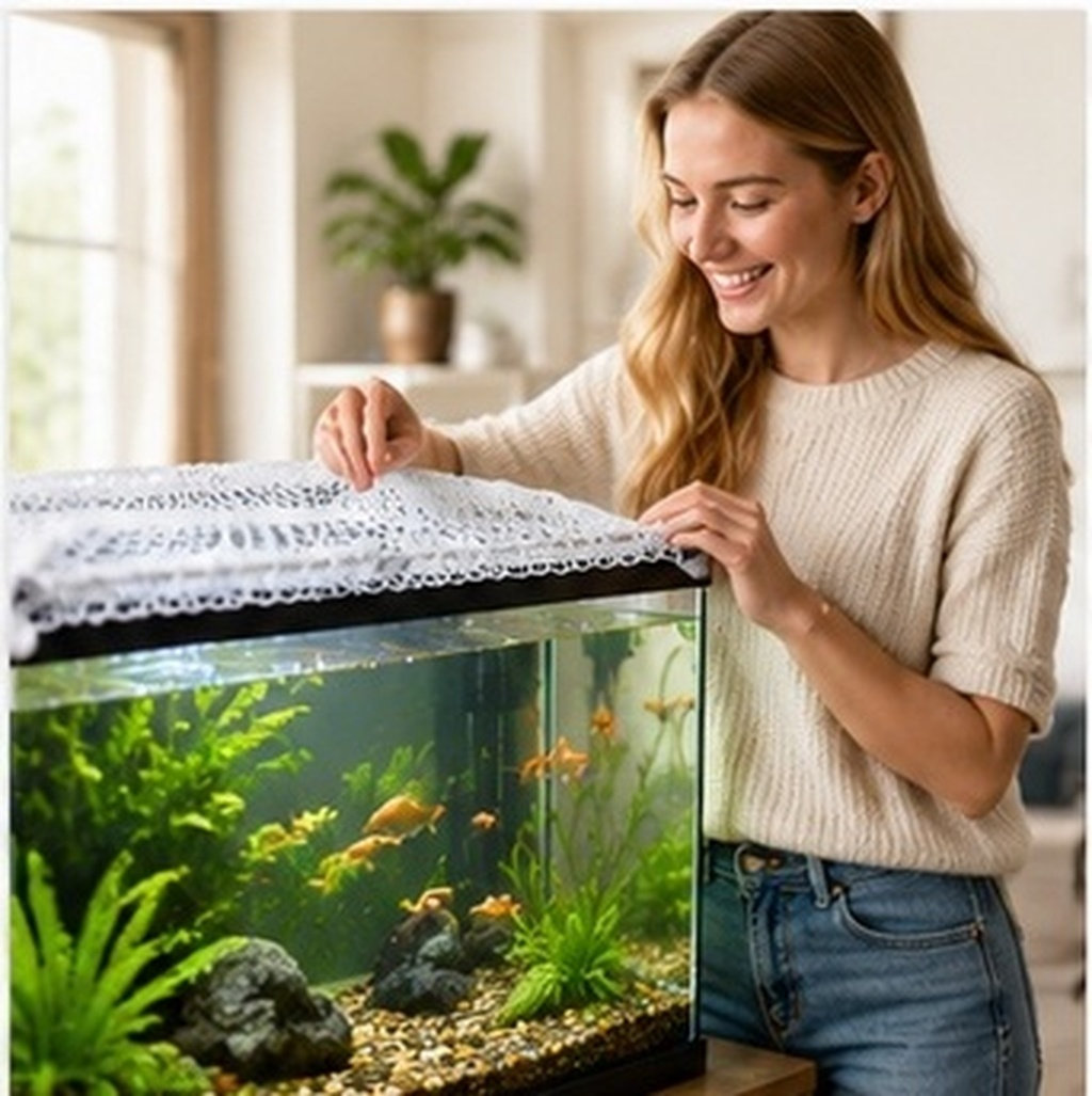 Aquarium Fish Keeping - 40x20cm Nylon Aquarium Mesh Net Cover