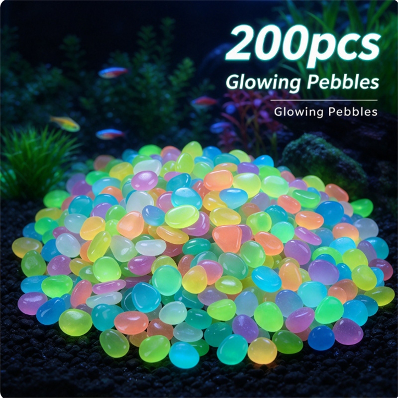 200pcs 1cm glow in dark pebble - Aquarium Plants ulasan dan harga
