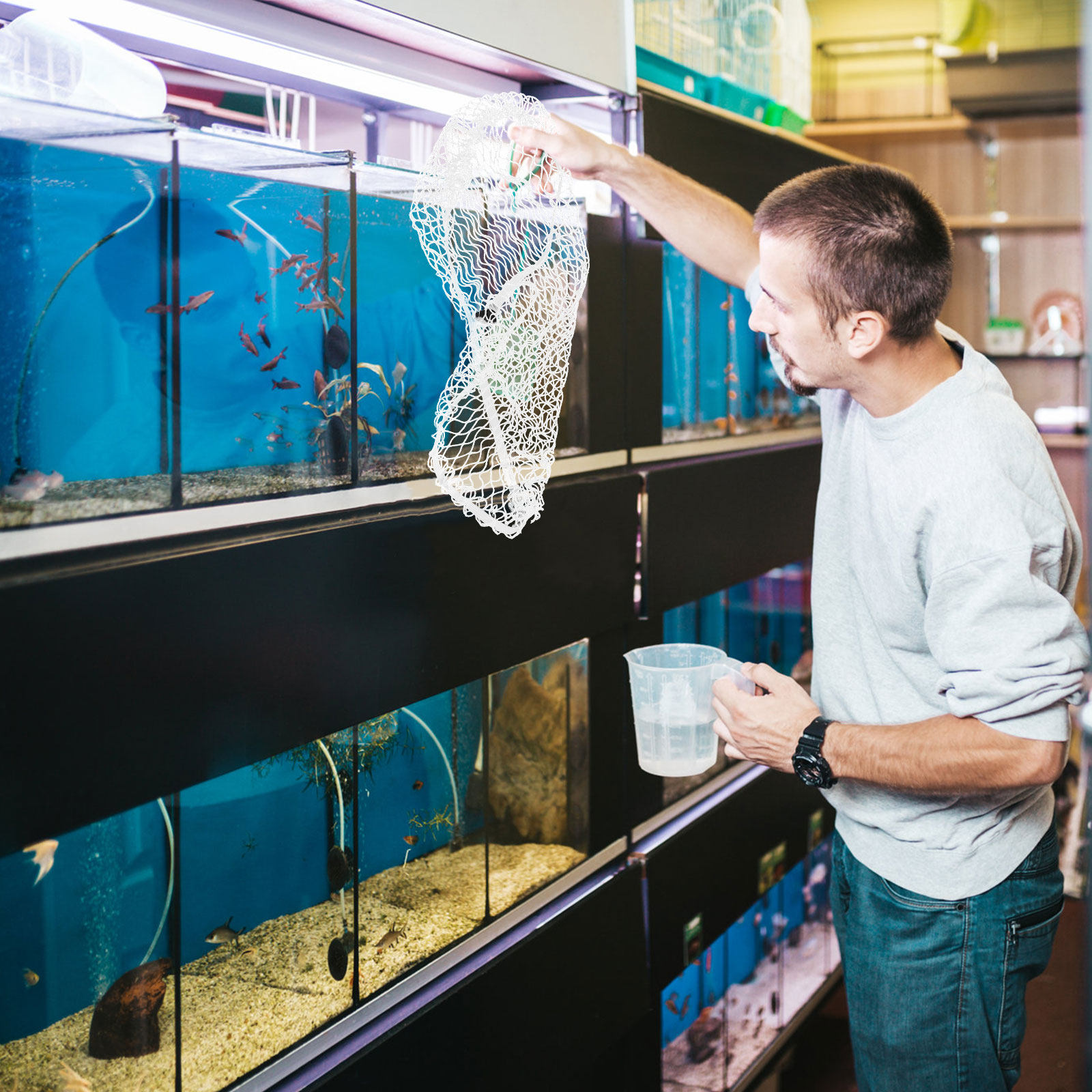 40x20cm Nylon Aquarium Mesh Ne - Aquarium Fish Keeping ulasan dan harga